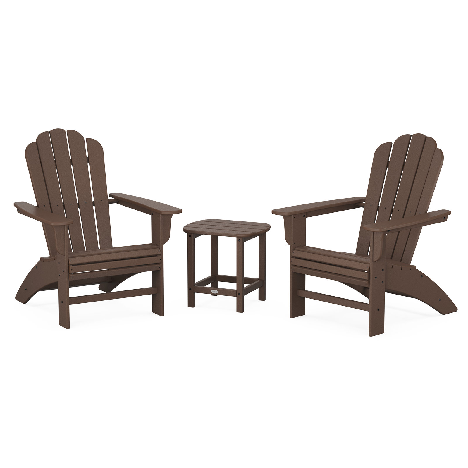POLYWOOD Country Living Adirondack Chair Set, Mahogany