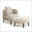 Fauteuil seau Nordic Chenille avec repose-pieds, coussin moelleux et coussin Nordic-131539508