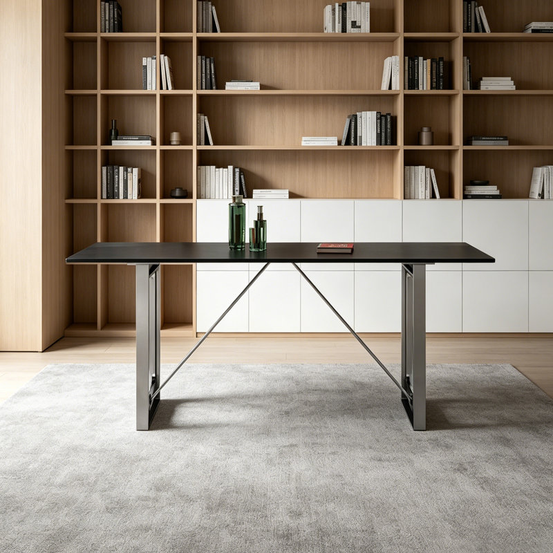 Modern Simple Rectangular Multi-functional Desk, 29.52" H x 62.99" W x 31.49" D