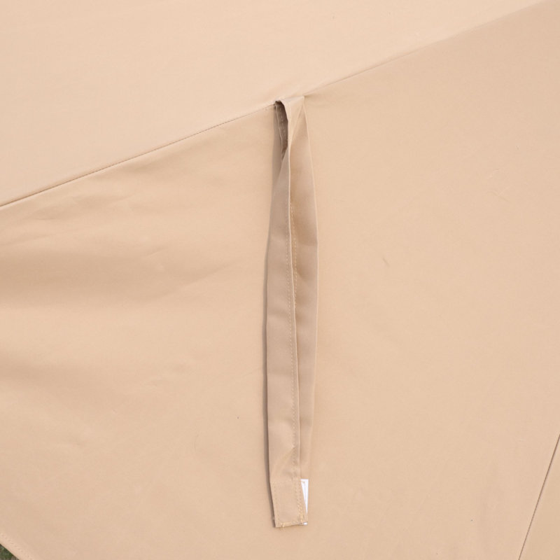 Marick 181'' x 108'' Rectangular Lighted Market Umbrella, Taupe