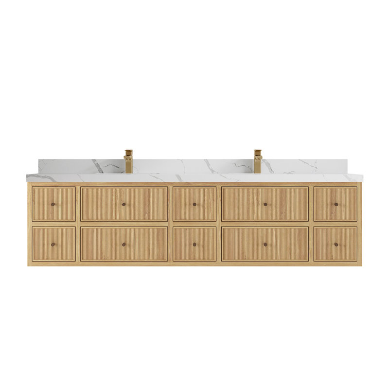 Ensemble de meuble-lavabo double 84 po Sonoma, Calacatta Laza