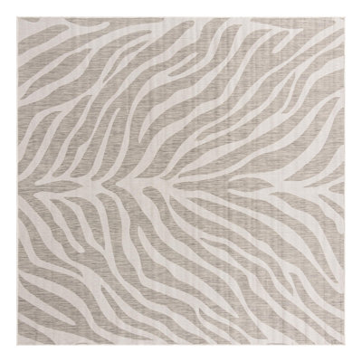Tapis d'intérieur / extérieur gris à imprimé animal Tullyrusk