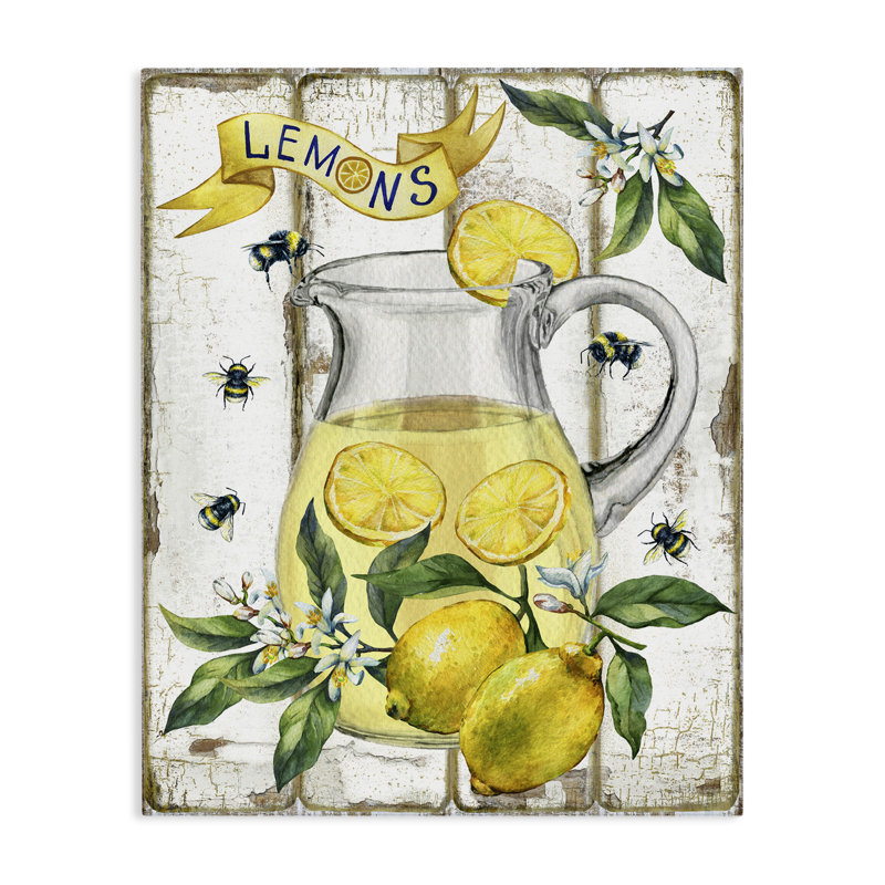 Art mural sur toile Farmhouse Fresh Lemon par Creatif Belle bp-576_CN, H 30 po x l 24 po