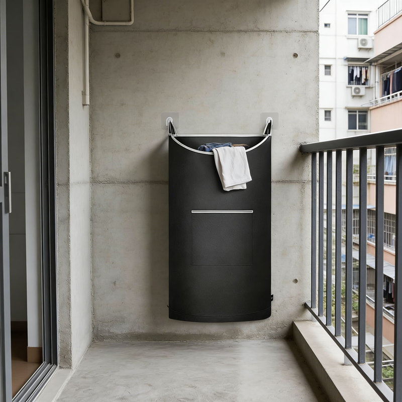 Très grand panier à linge suspendu avec fermeture à glissière inférieure - Panier de rangement fixé au-dessus de la porte ou au mur, tissu imperméable durable de grande capacité pour l'organisation des vêtements