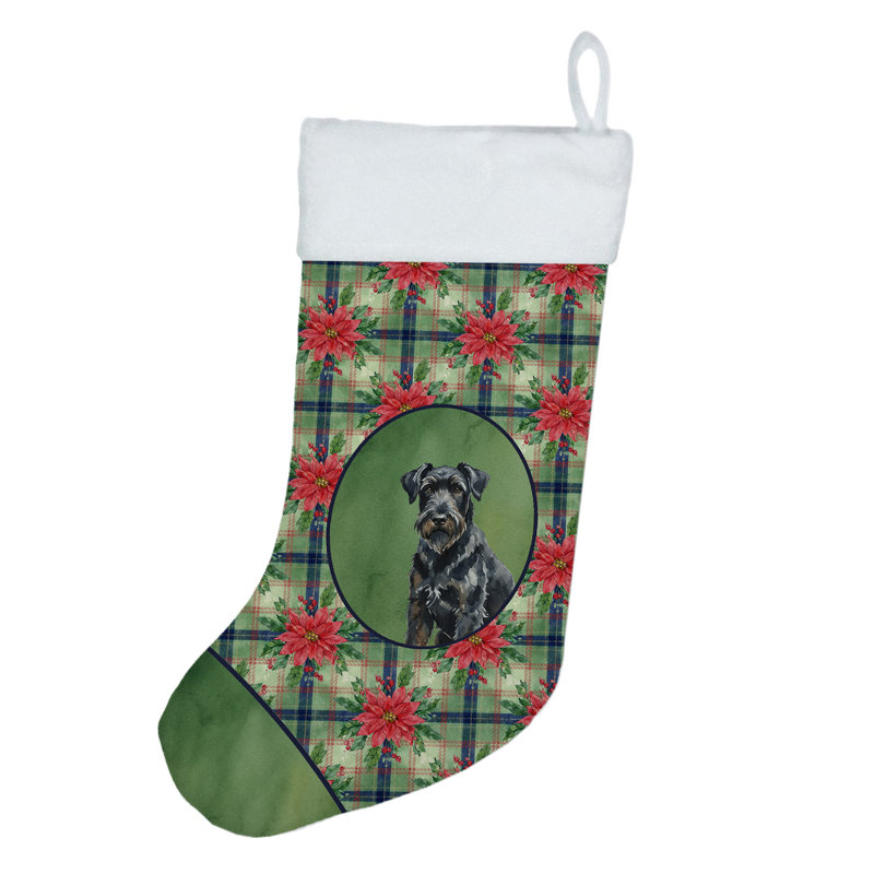 Chaussette de Noël noire terrier russe