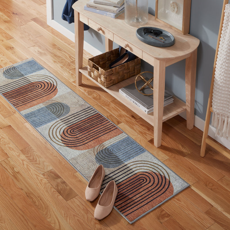 Town & Country Everyday Avani Everwash Non-Slip Backing Area Rug Beige/Rust, Runner 1'7" x 6'6"