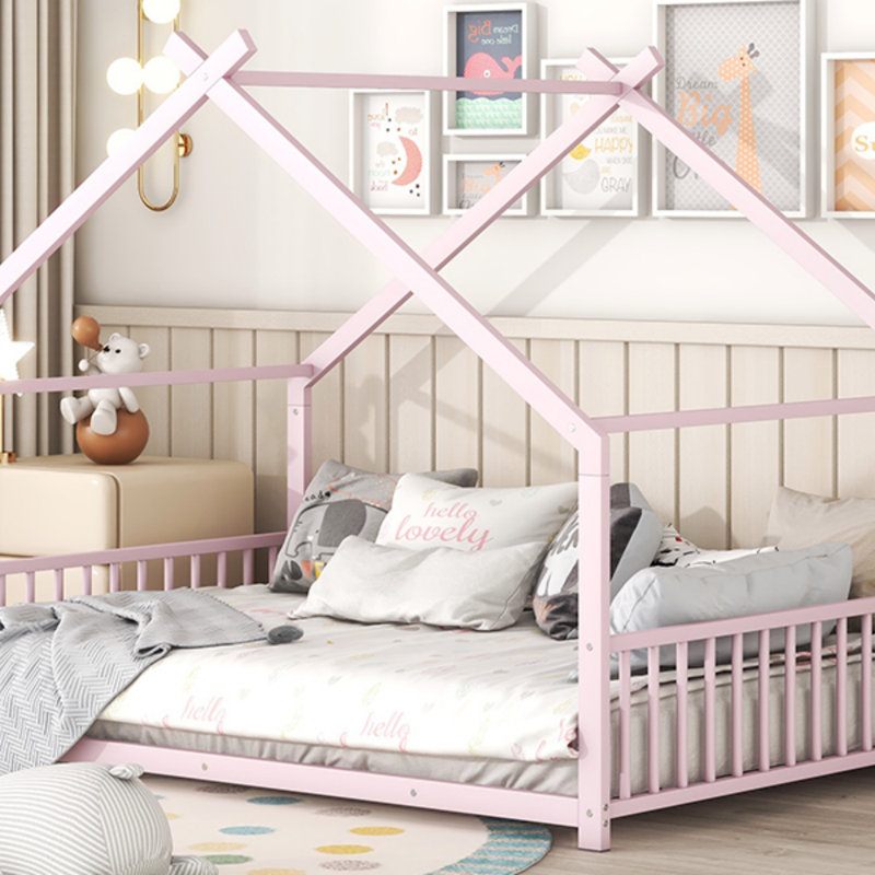 Lit en métal, structure de lit, Complet/Double, Rose