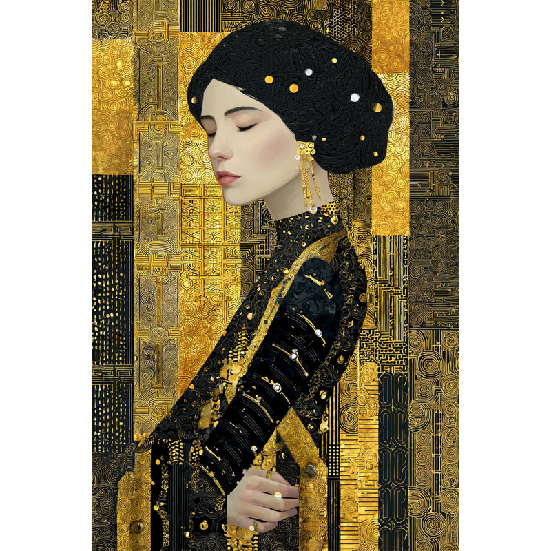 Art mural sur toile tendue Gilded Serenity, H 40 po x l 30 po x P 1,5 po