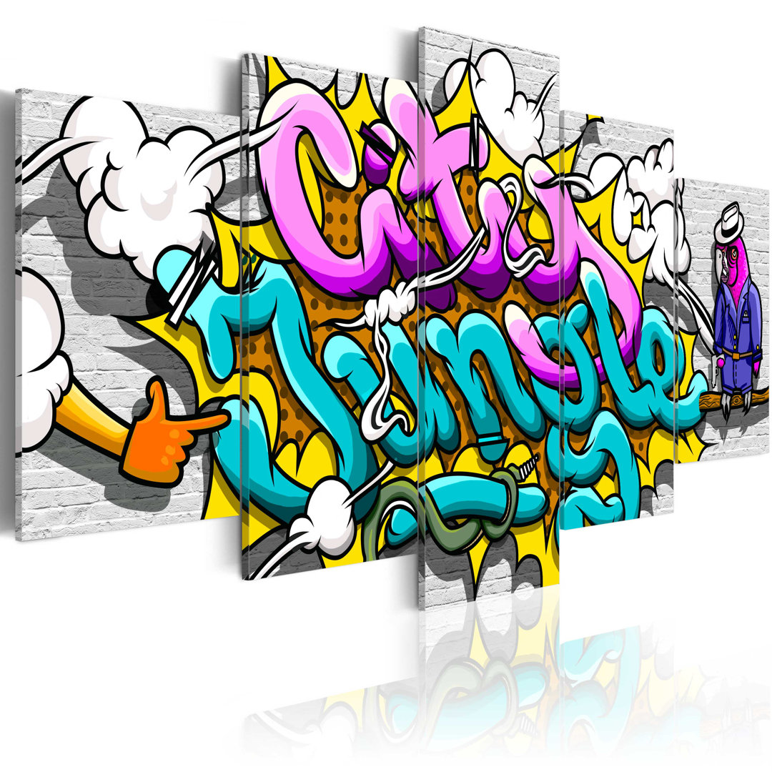 Leinwandbild - Graffiti: city jungle