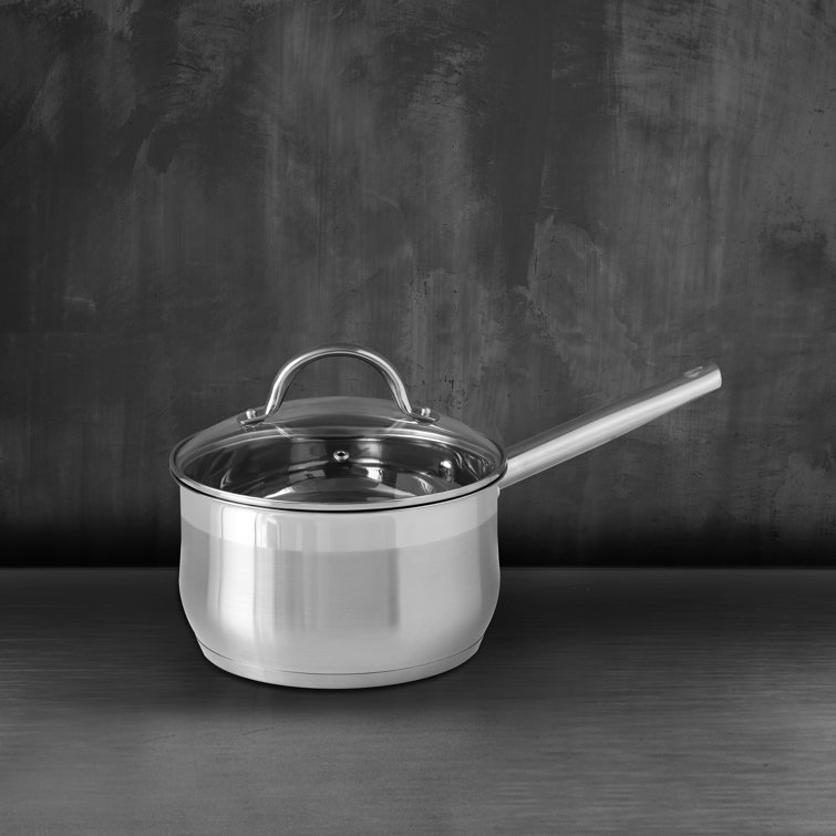 BERGNER 1.5 qt. Stainless Steel Nonstick Sauce Pot with Tempered Glass Lid  BGUS10129STS - The Home Depot