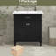 Meuble-lavabo noir de 30 po avec lavabo en céramique, style élégant, tablettes réglables, portes à fermeture en douceur de 30 po noires, rangement polyvalent-2048142183