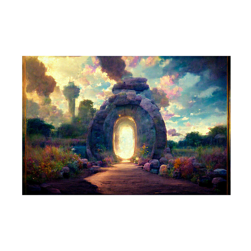 Wrapped Canvas Wall Art - Wumples  'Hole in the Wall' Wall Art for Living Room, Bedroom, or Office Décor  - 16x24
