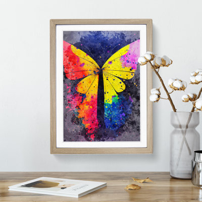 Splashed Butterfly No.1 Abstract - Framed Print