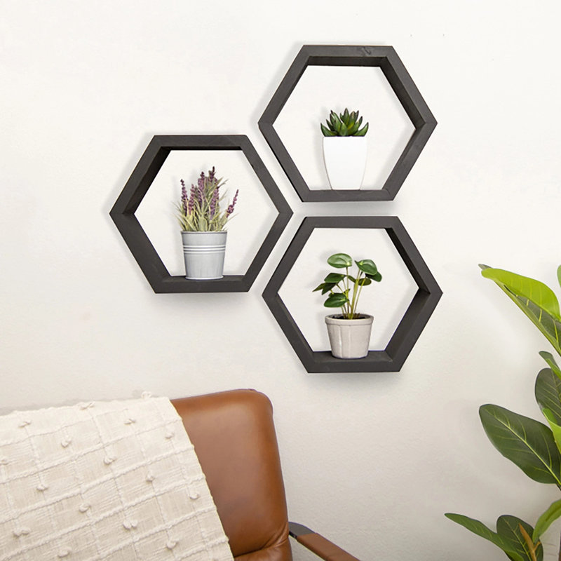 Ashoka 3 Piece Hexagon Alder, Black