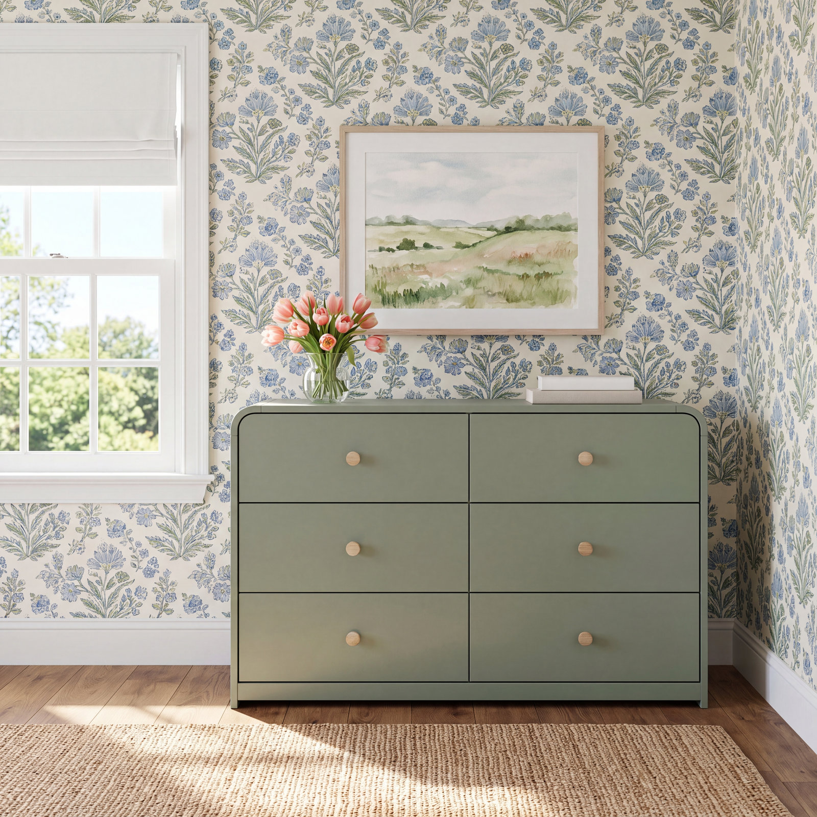 Storkcraft Santos 6 Drawer Dresser, Olive