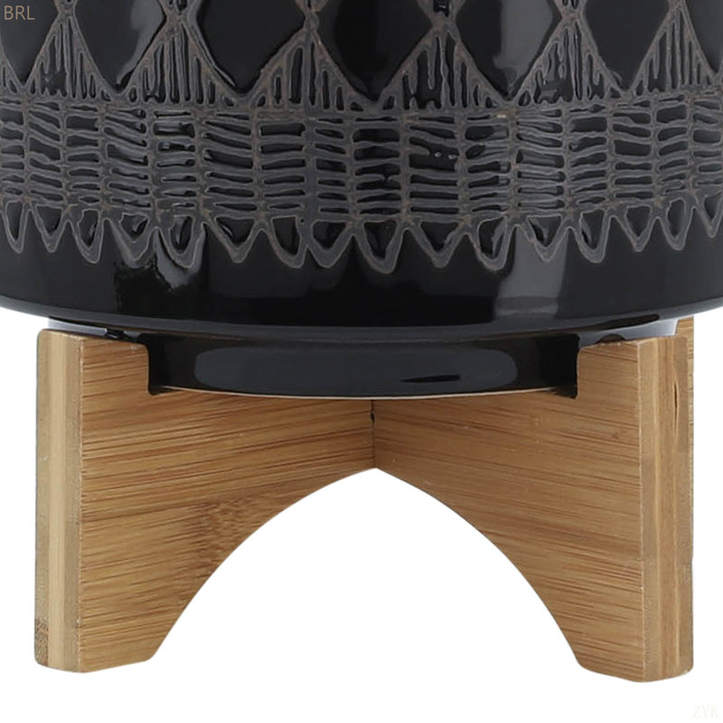 PLANTER ON WOODEN STAND