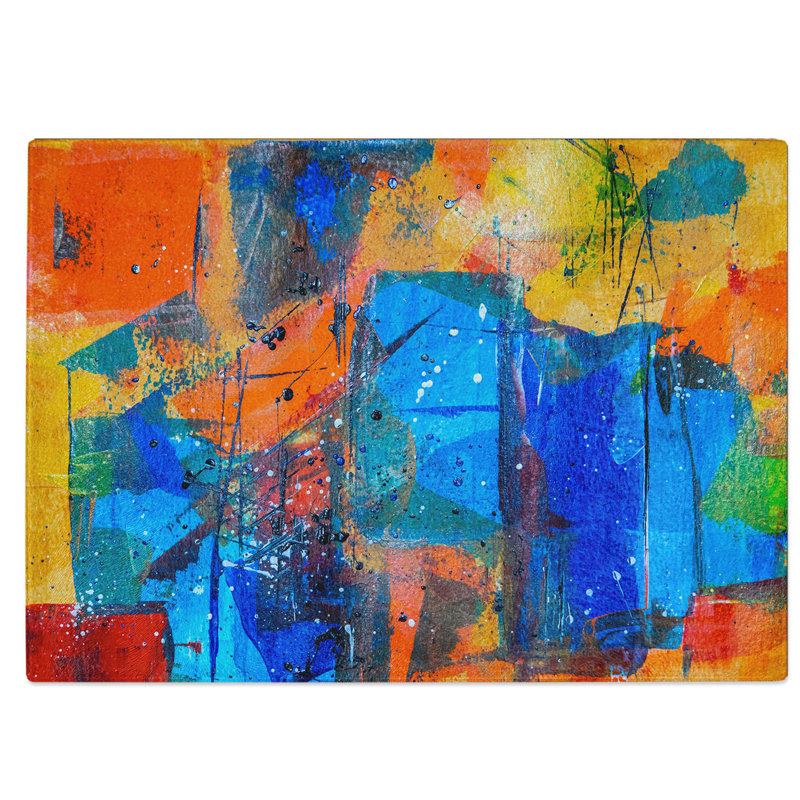 Tempered Glass Art Painting Vol.333 Chopping Board, 39 cm W x 28.5 cm L