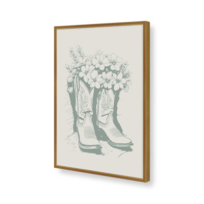 Bottes de cowboy vertes en fleurs