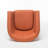 Saira Club Chair with Curved Back and Plush Cushion, Orange Fabric