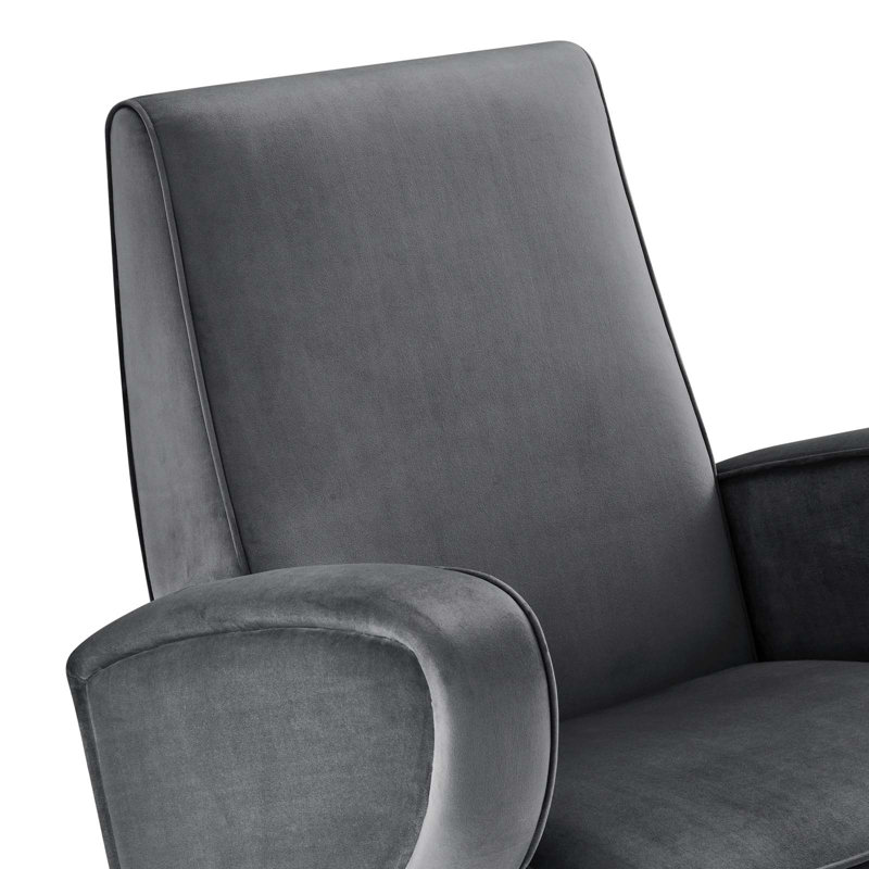 Chaise pivotante en velours Superior Performance par Modway, Velours gris