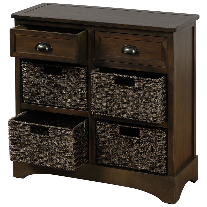 Commode décorative Gerritt, armoire en rotin, buffet, console en rotin, commodes de rangement Farmhouse, Gris clair