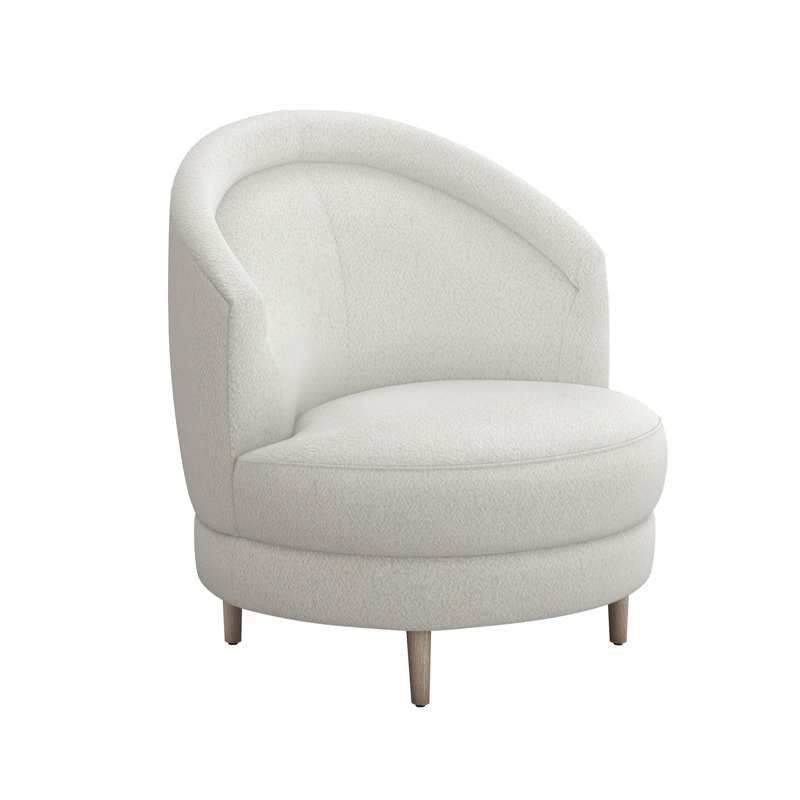 Fauteuil demi-tonneau l 34 po Capri, Gris glacé, Chenille en plumes