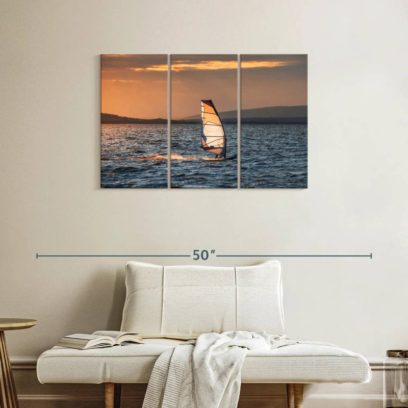 Sunset Windsurfing, 24" H x 38" W