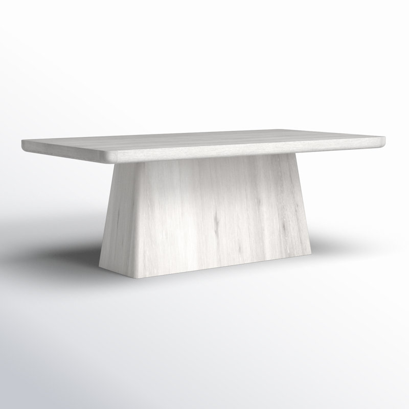 Pedestal Dining Table, 30" H x 71" L x 39" W, White Wash