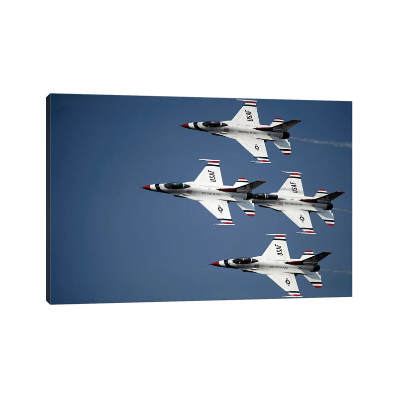 The US Air Force Thunderbird Demonstration Team - Wrapped Canvas Print, 30.48 cm H x 45.72 cm W