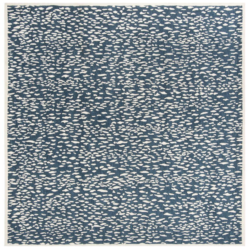 Ankit Handwoven Flatweave Blue Area Rug, Square 6'