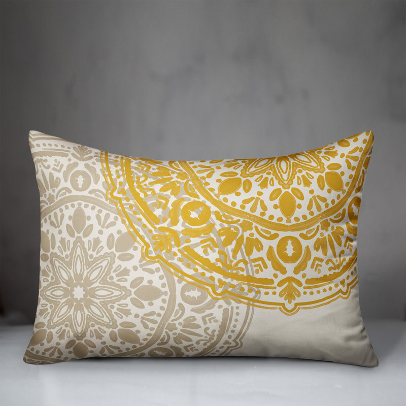 Housse et insert de coussin d'extérieur Juan, Blanc / jaune, Floral 6