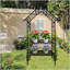 Versatile Metal Garden Arch with Bench and Flower Stand