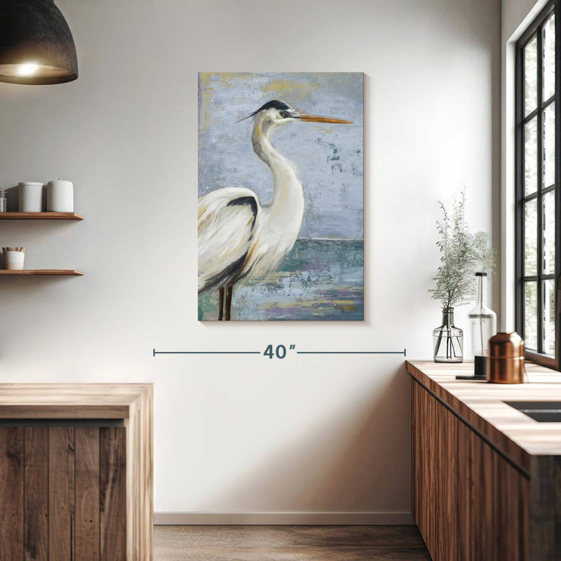 Brampt Blue Heron On Blue I, 39" H x 26" W