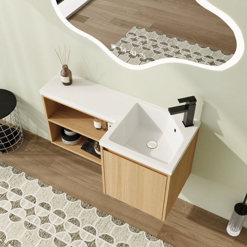 Meuble-lavabo simple 36 po avec plateau en résine, Right