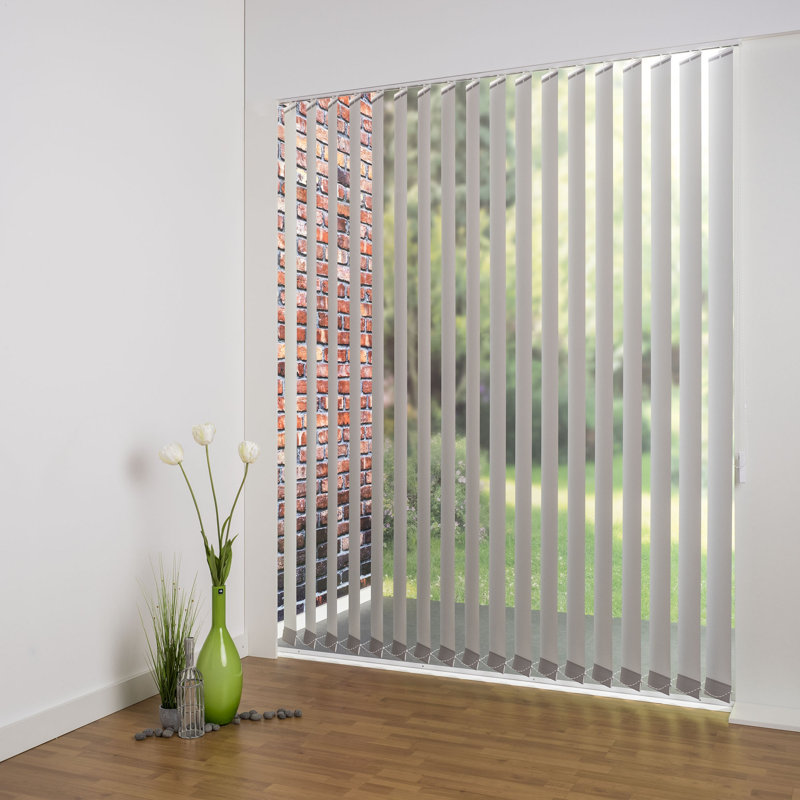 Blackout Vertical Blind, 200cm L x 180cm W, Light grey, 12.7cm