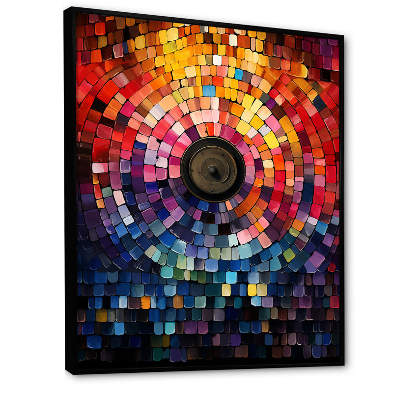 Acoustique Serenity Vinyle Disque II - Disques vinyle, art mural, Cadre flottant noir, H 20 po x l 12 po x P 1 po