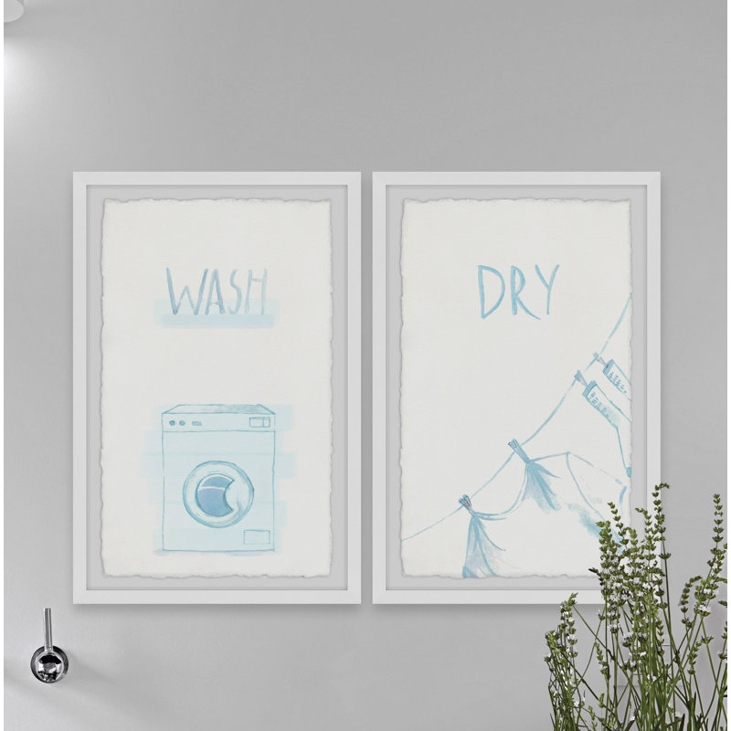 Wash Dry by Marmont Hill - 2 Piece Single Picture Frame Print, 30cm H x 40cm W x 3.81cm D