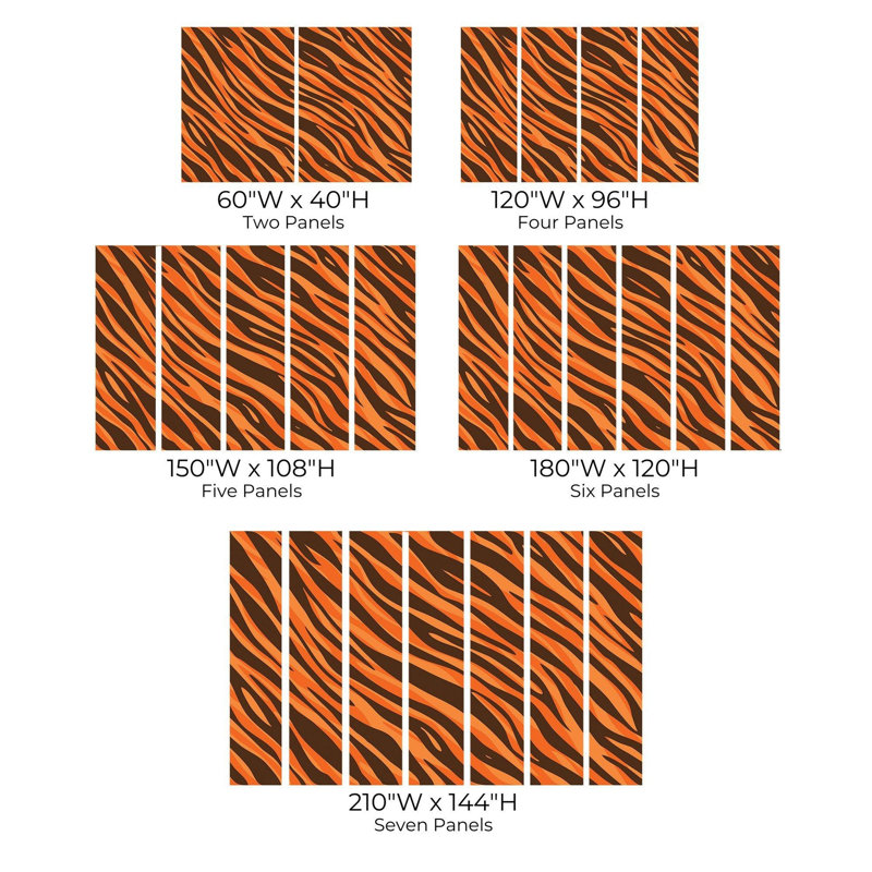 Papier peint de qualité supérieure - Motif rayé tigre, L 96 po x l 120 po