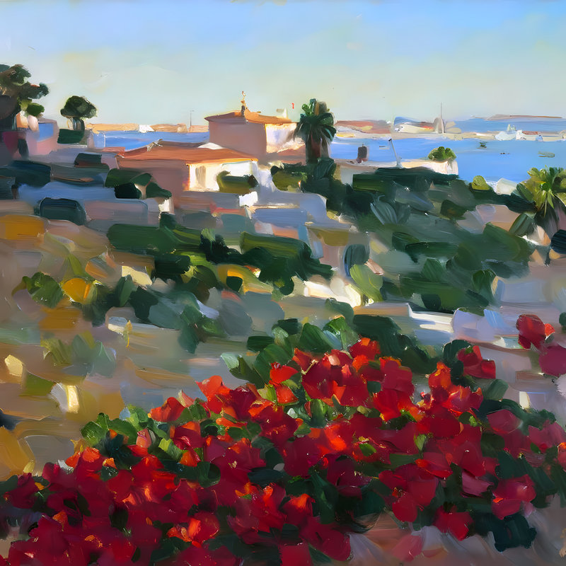 Coquelicots Positano, H 24 po x l 24 po
