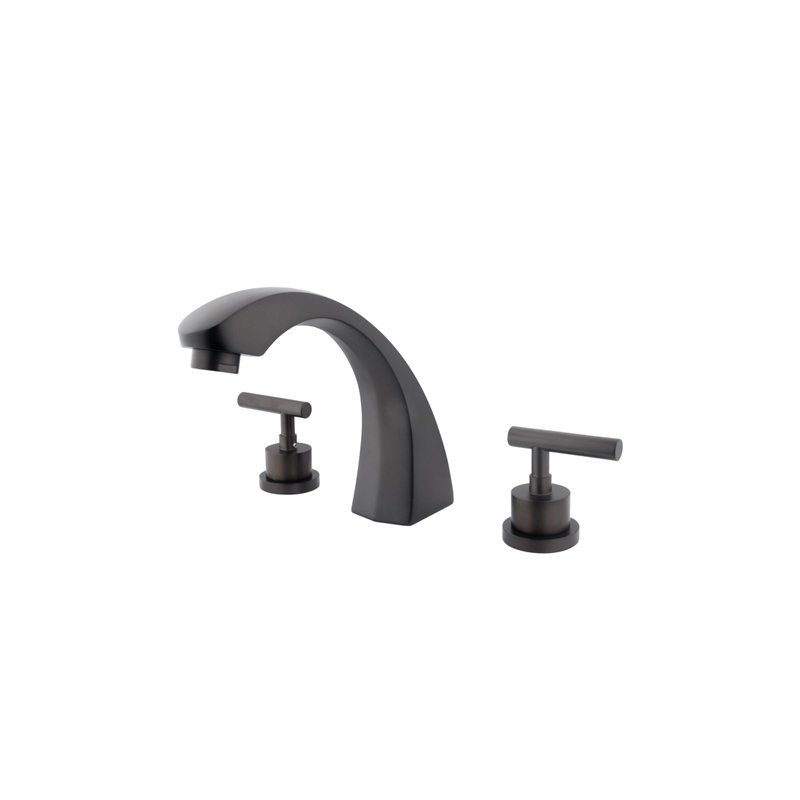 Kingston Brass Manhattan Two-Handle 3-Hole Deck Mount Roman Tub Faucet, Oil Rubbed Bronze