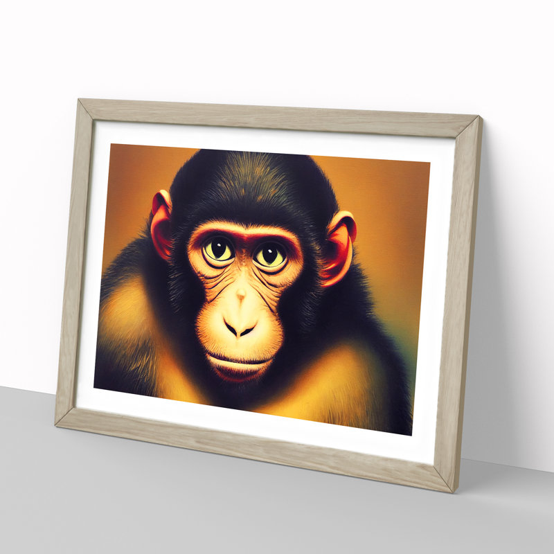 A Sublime Monkey - Framed Print, Oak, 46cm H x 64cm W x 2cm D