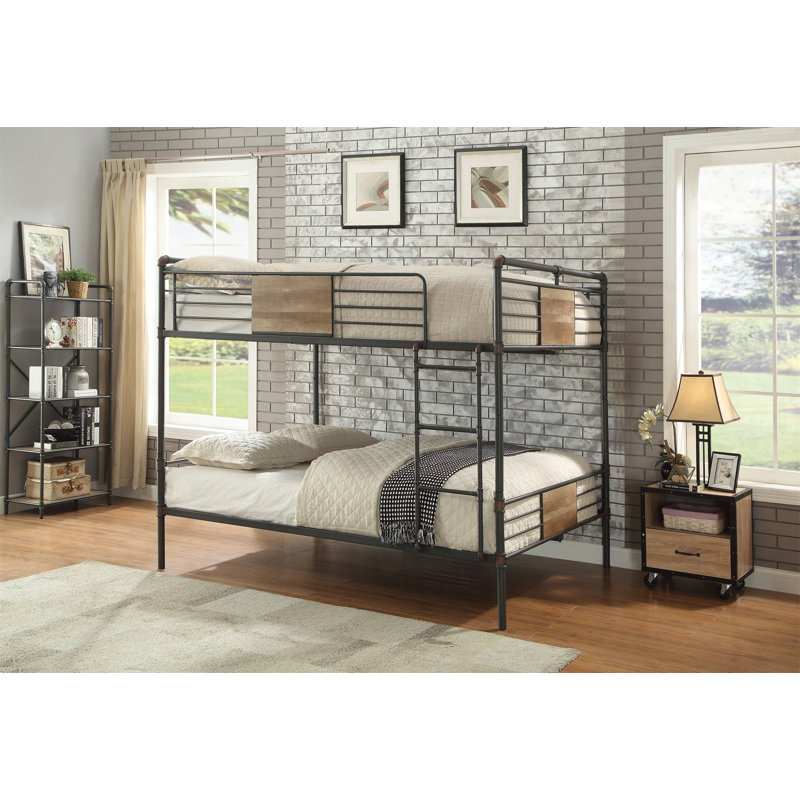 Brantley Sandy Black & Dark Bronze Hand-Brushed Finish Double Queen Bunk Bed