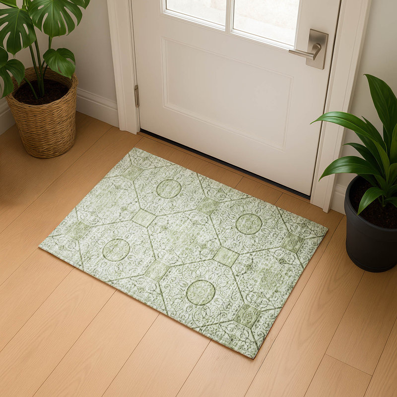 Premium Machine Washable Bucz AMF1748 Geometric Rug, Rectangle 1'8" x 2'6"