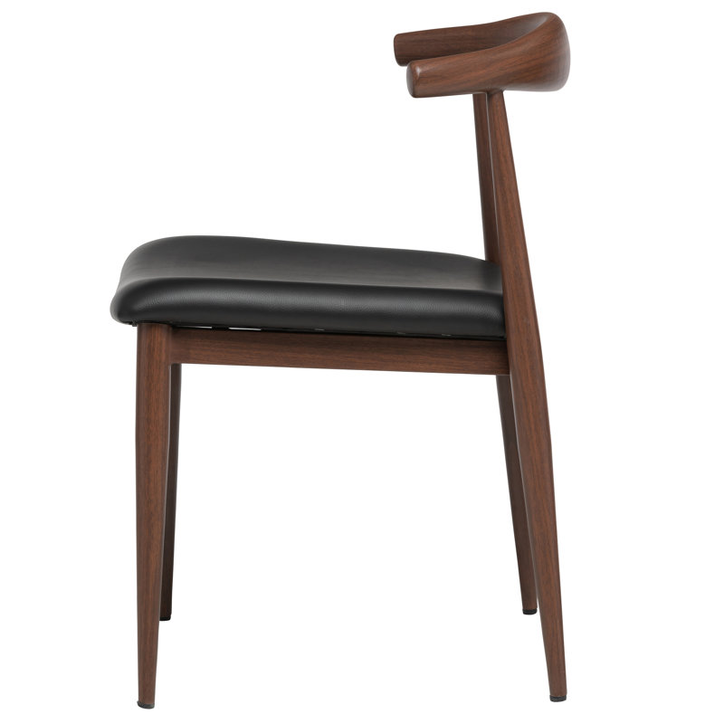Hasbrouck Leather Upholstered Side Chair, Dark Walnut