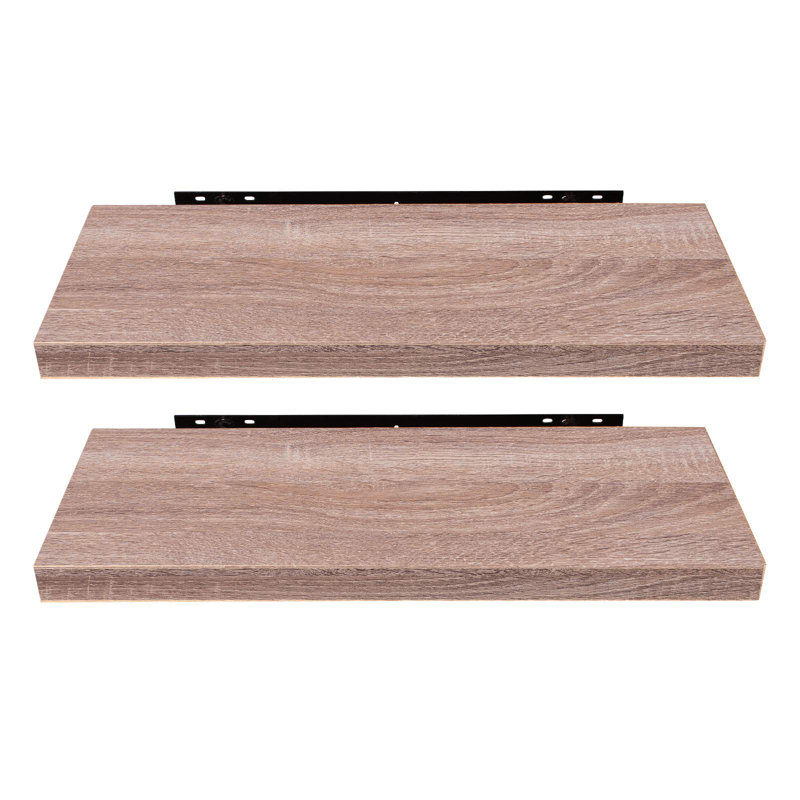 Gautea 2 Piece Floating Shelf, 3.8cm H x 80cm W x 22.9cm D, Brown