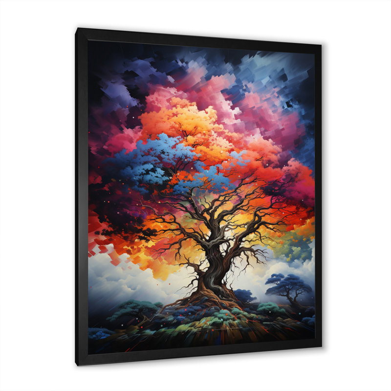 «Blue Red Oak Tree Oak Symphony III», reproduction sur toile florale et botanique, H 20 po x l 12 po x P 1 po