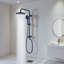 Ensemble de douche Exposed Combo avec pomme de douche à effet pluie de 10 pouces et système de douche à main à 3 fonctions fixé au mur (valve brute non incluse)