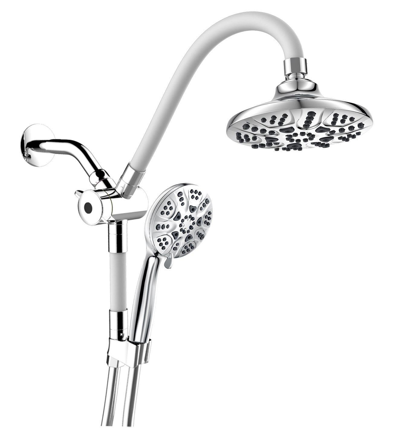 Ana Bath 6-Inch Multi Function Dual Shower Head with 2 Flexible Bars ...
