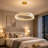 Modern Gold Crystal LED Ring Chandelier, Dimmable Infinity Circle Ceiling Light Fixture with Adjustable Height for Dining Room Living Room