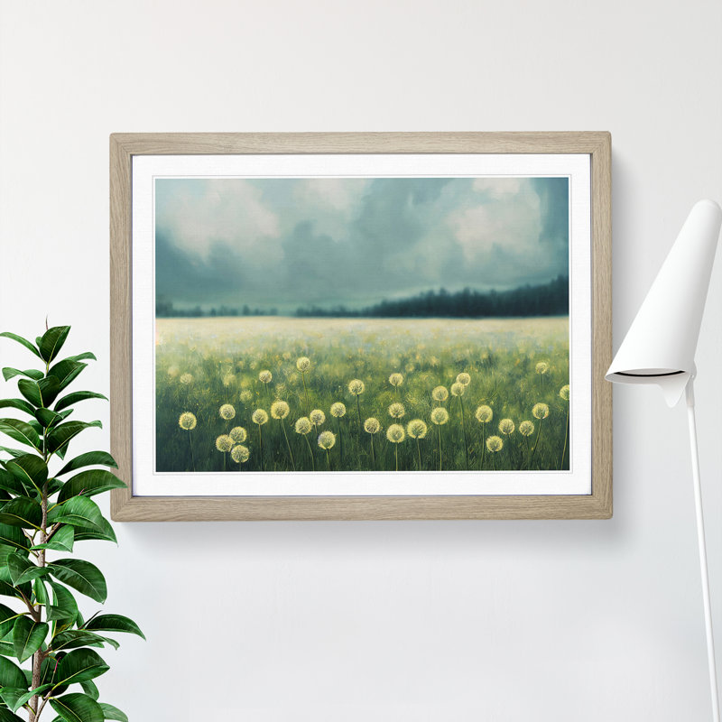 Dandelion Field Vol.4 - Framed Print, 46cm H x 64cm W x 2cm D, Oak